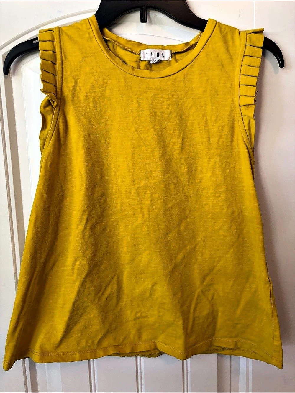 THML Ruffle Shoulder Tank Yellow XS